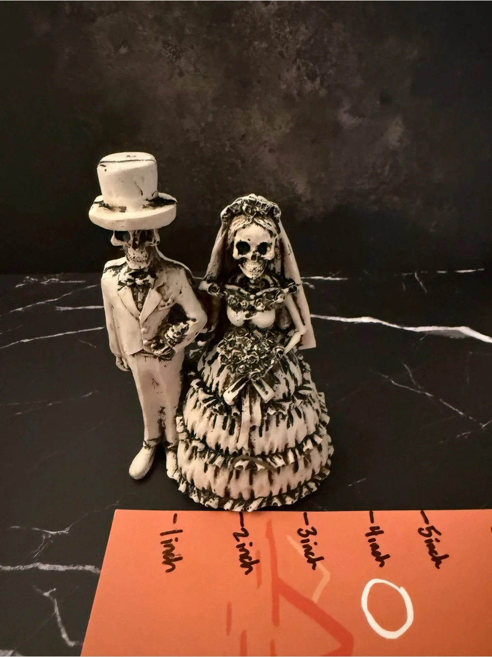 White Skeleton Bride and Groom Cake Topper - Gothic Wedding Accent